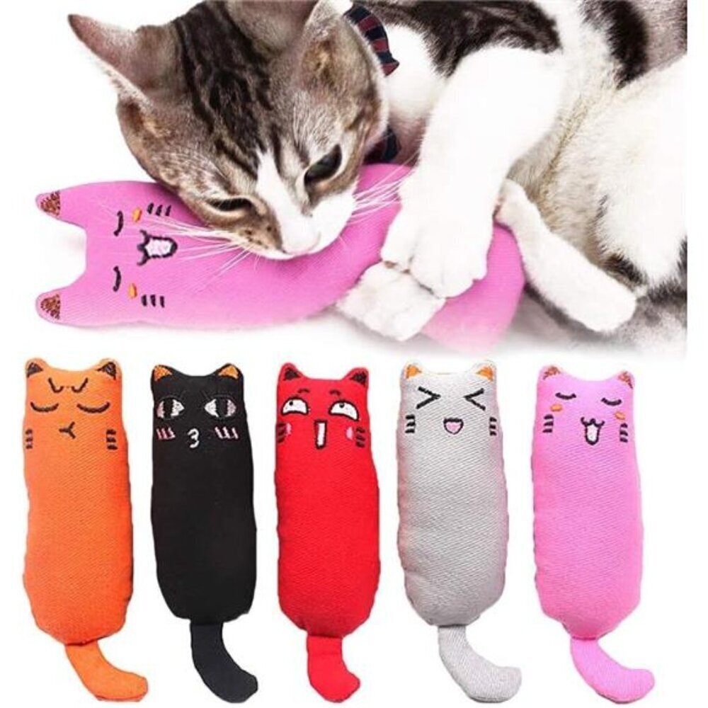 Catnip Toys 5 Pack Bite Resistant Cartoon Mice for Cats